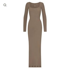 SKIMS Long Sleeve Soft Slip Lounge Dress